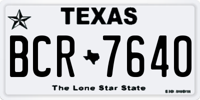 TX license plate BCR7640