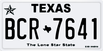 TX license plate BCR7641