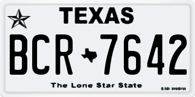 TX license plate BCR7642