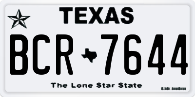 TX license plate BCR7644