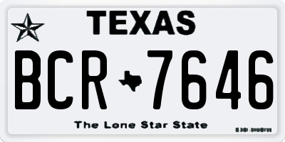TX license plate BCR7646