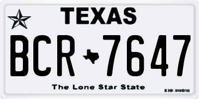 TX license plate BCR7647