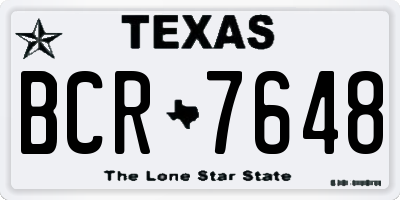 TX license plate BCR7648