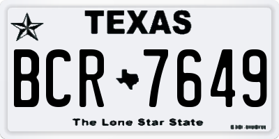 TX license plate BCR7649