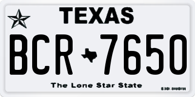 TX license plate BCR7650