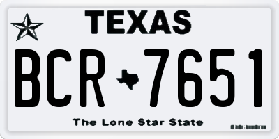 TX license plate BCR7651