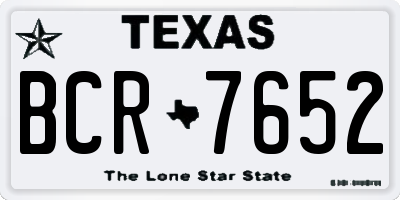 TX license plate BCR7652