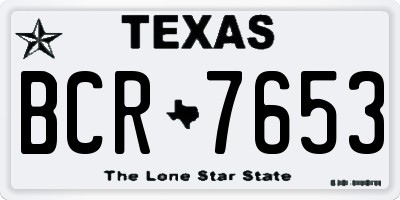 TX license plate BCR7653