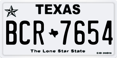 TX license plate BCR7654