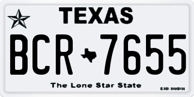 TX license plate BCR7655
