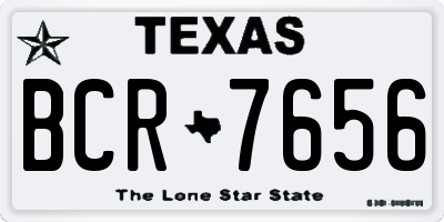 TX license plate BCR7656
