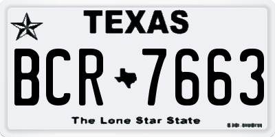 TX license plate BCR7663