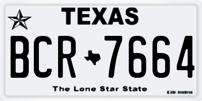TX license plate BCR7664