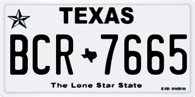 TX license plate BCR7665