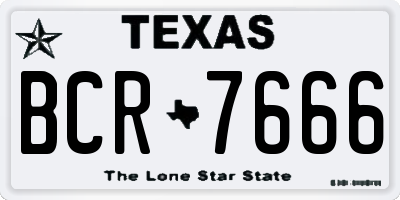 TX license plate BCR7666