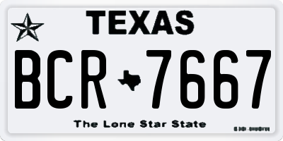 TX license plate BCR7667