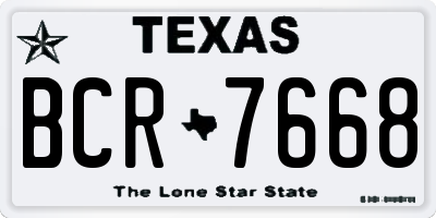 TX license plate BCR7668