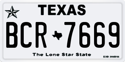 TX license plate BCR7669