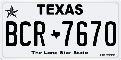 TX license plate BCR7670