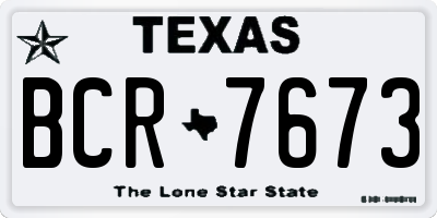 TX license plate BCR7673