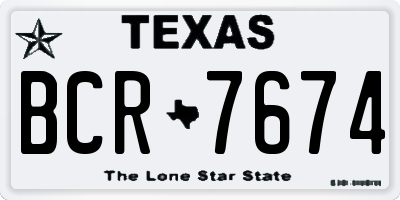TX license plate BCR7674