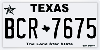 TX license plate BCR7675