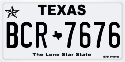 TX license plate BCR7676