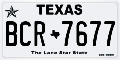TX license plate BCR7677