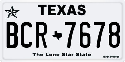 TX license plate BCR7678