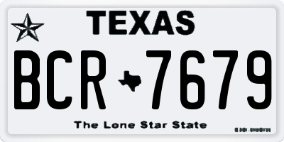 TX license plate BCR7679