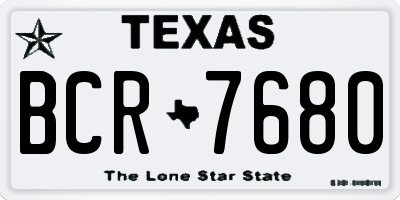 TX license plate BCR7680
