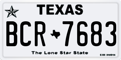 TX license plate BCR7683