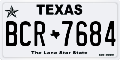 TX license plate BCR7684
