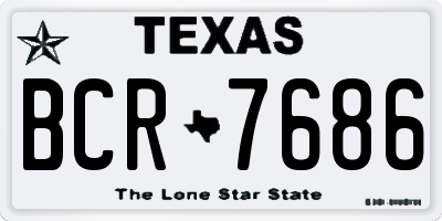 TX license plate BCR7686