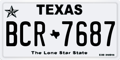 TX license plate BCR7687