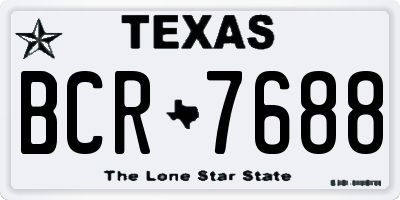 TX license plate BCR7688