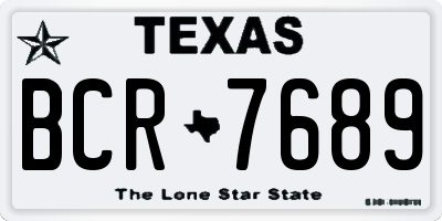TX license plate BCR7689