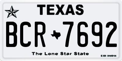 TX license plate BCR7692