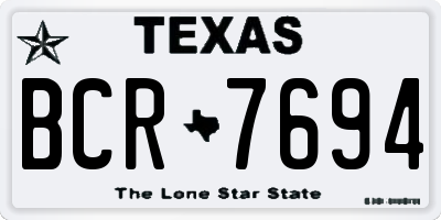 TX license plate BCR7694