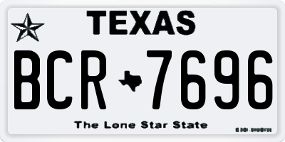 TX license plate BCR7696