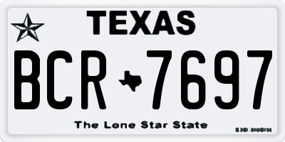 TX license plate BCR7697