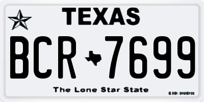 TX license plate BCR7699