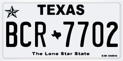 TX license plate BCR7702