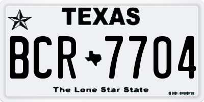 TX license plate BCR7704