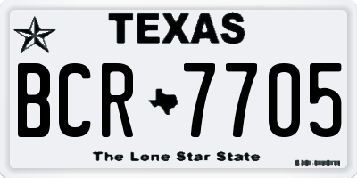 TX license plate BCR7705