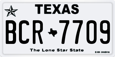 TX license plate BCR7709
