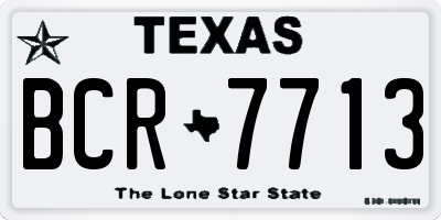 TX license plate BCR7713