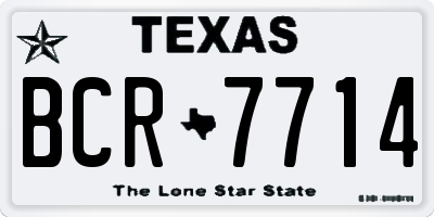 TX license plate BCR7714
