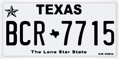 TX license plate BCR7715