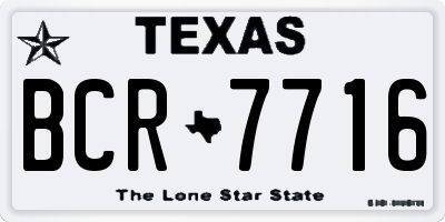 TX license plate BCR7716